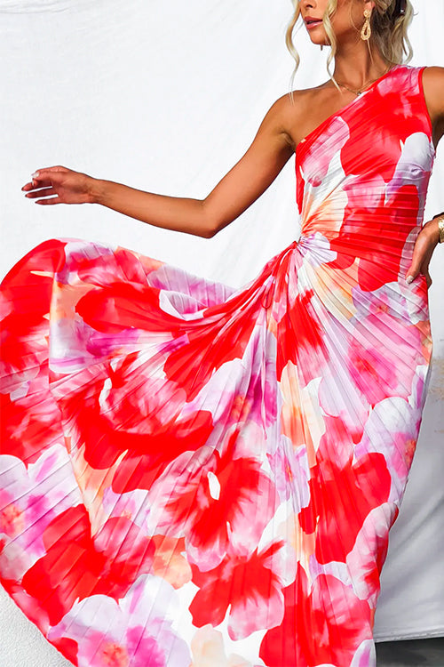 Yanira | Robe plissée asymétrique à une épaule