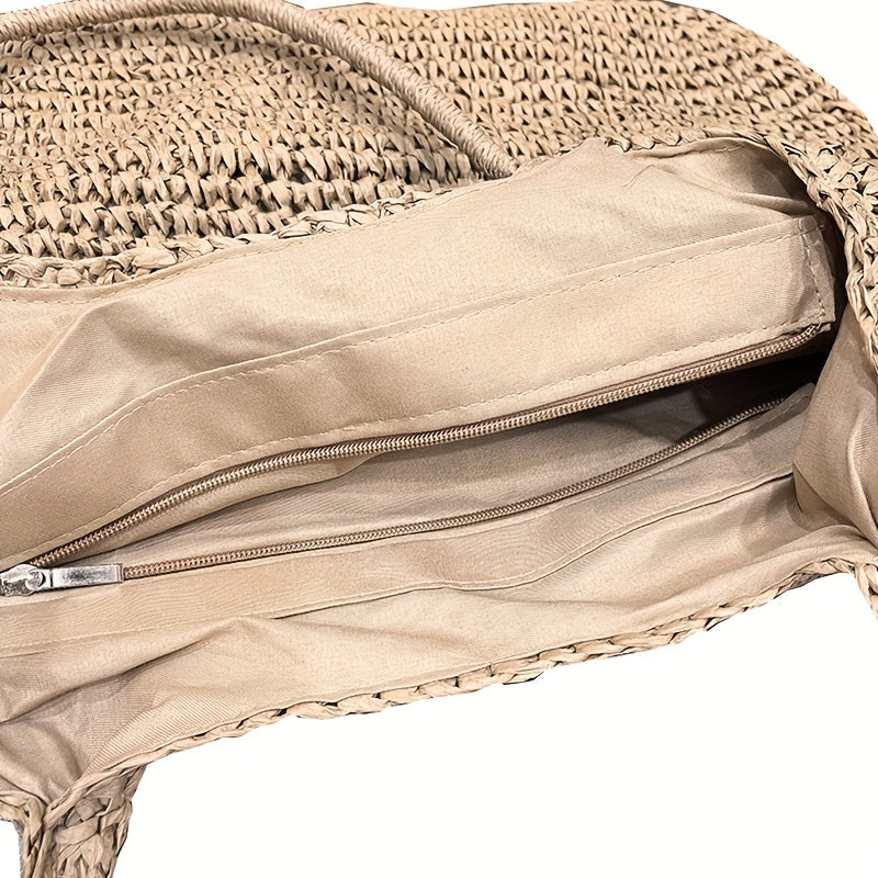 Marisol | Sac à bandoulière en paille tressée - Noisette