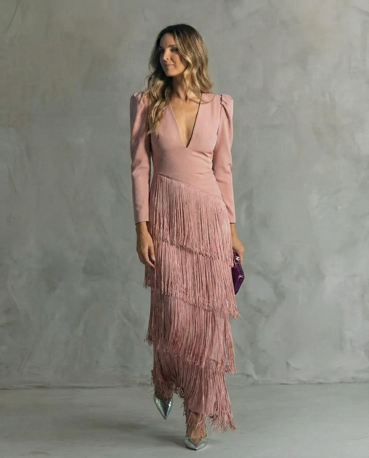Chiara | Vestido con Mangas de Flecos
