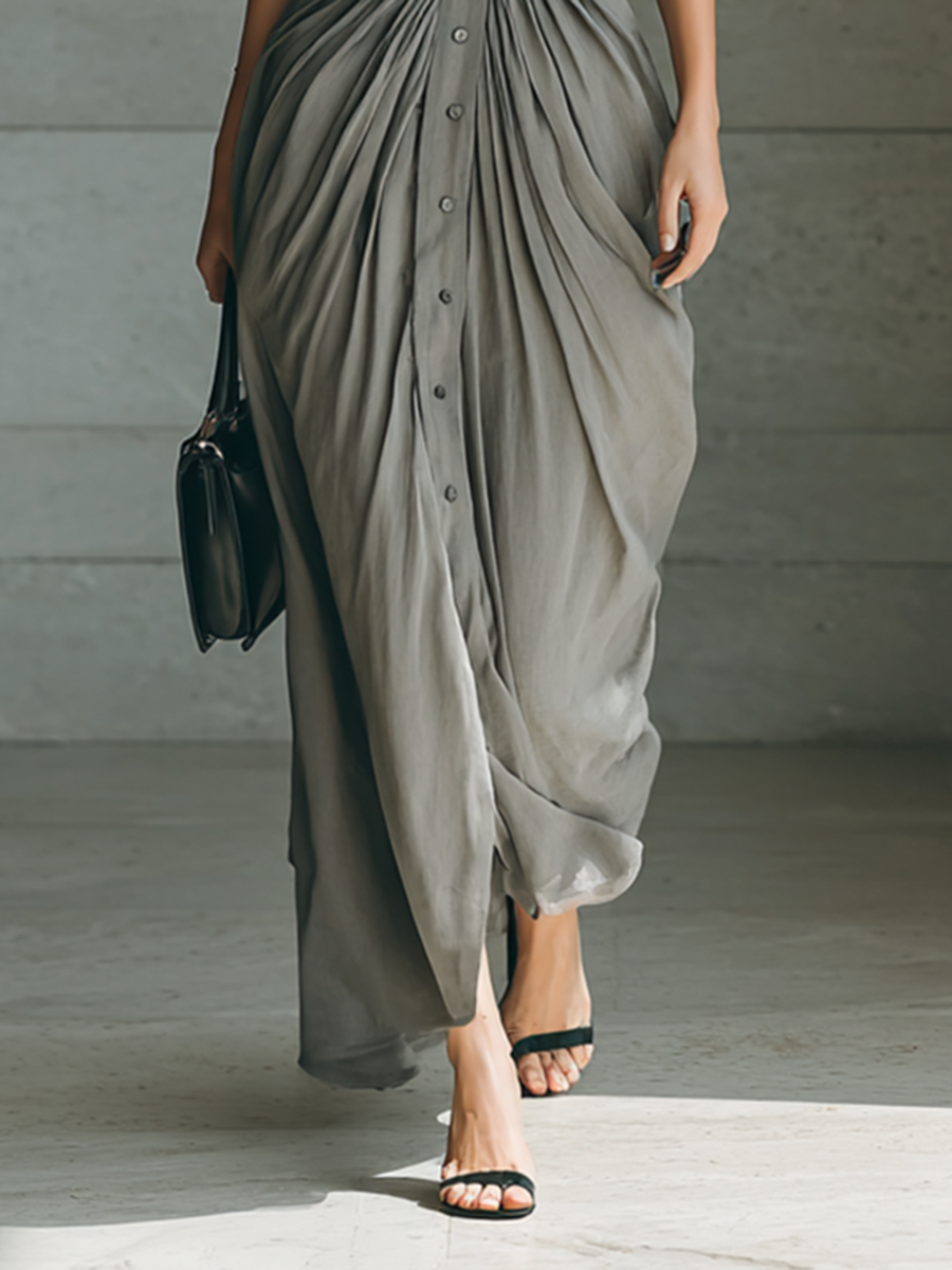 Zahara | Robe longue plissée