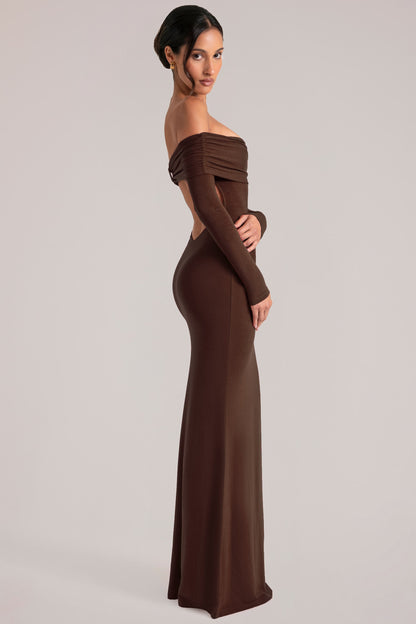 Vestido largo con mangas ajustado