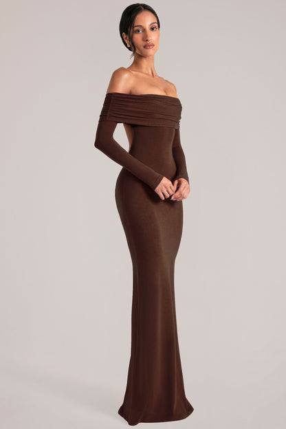 Vestido largo con mangas ajustado