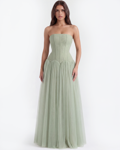 Robe longue bustier avec corset