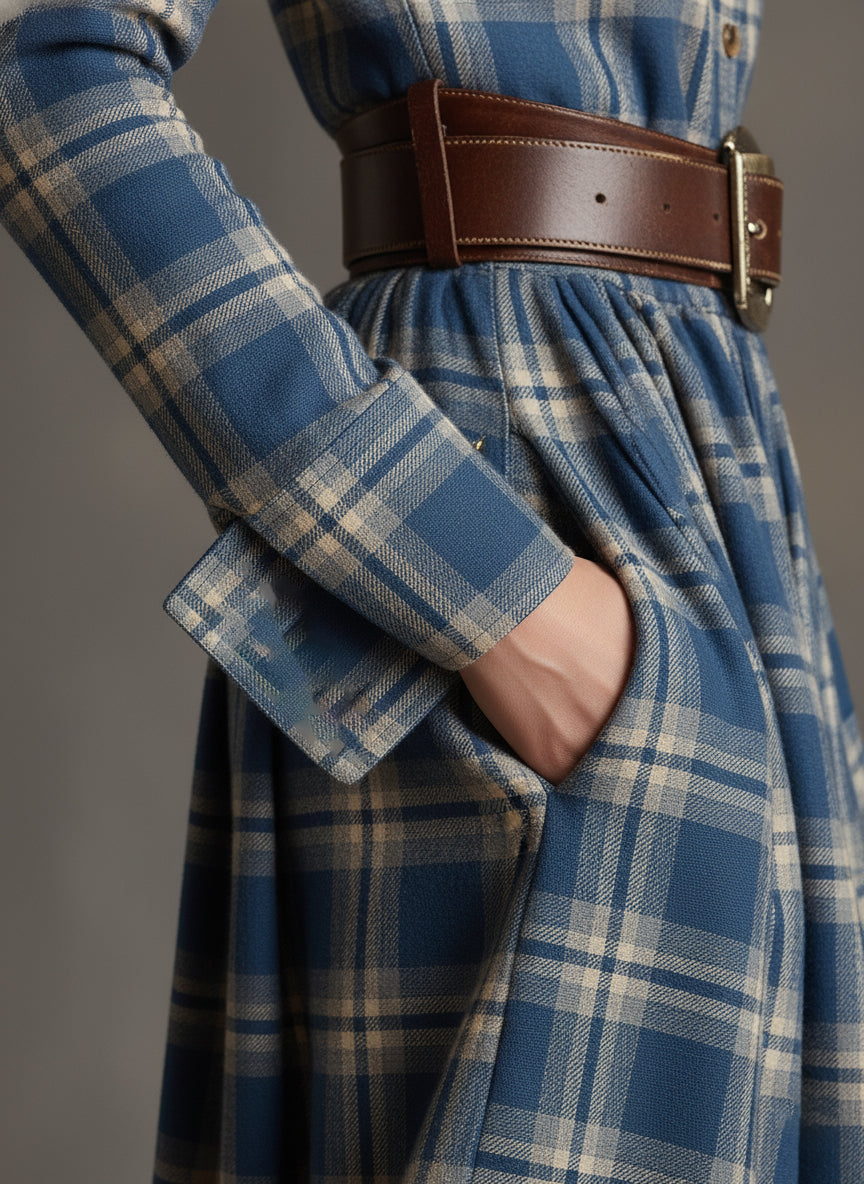 Celia | Vestido Largo a Cuadros
