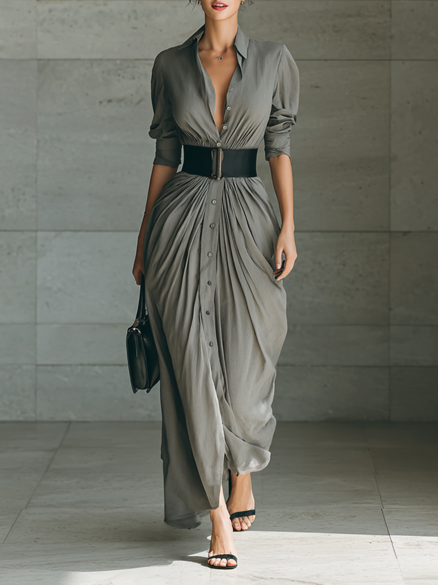 Zahara | Robe longue plissée