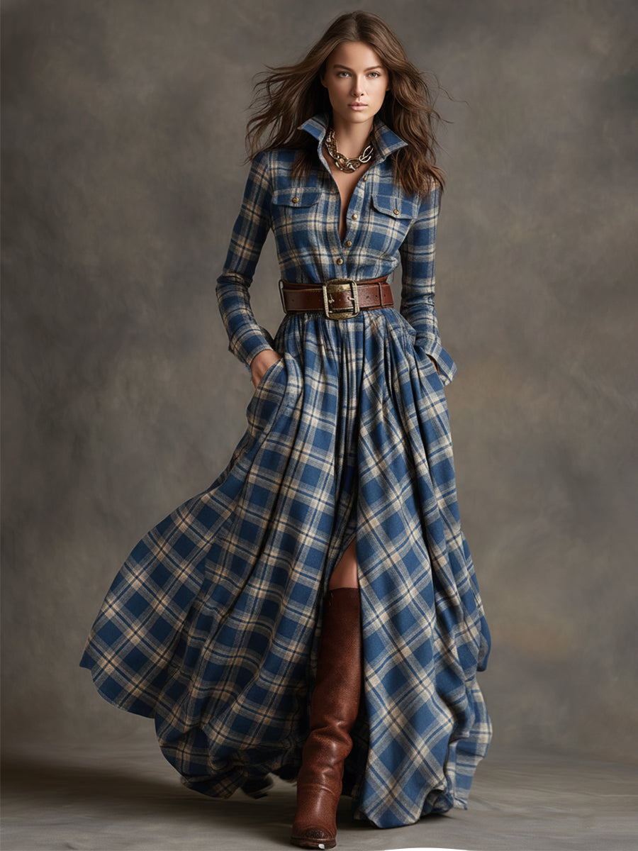 Celia | Vestido Largo a Cuadros