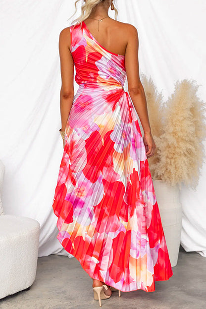 Yanira | Robe plissée asymétrique à une épaule