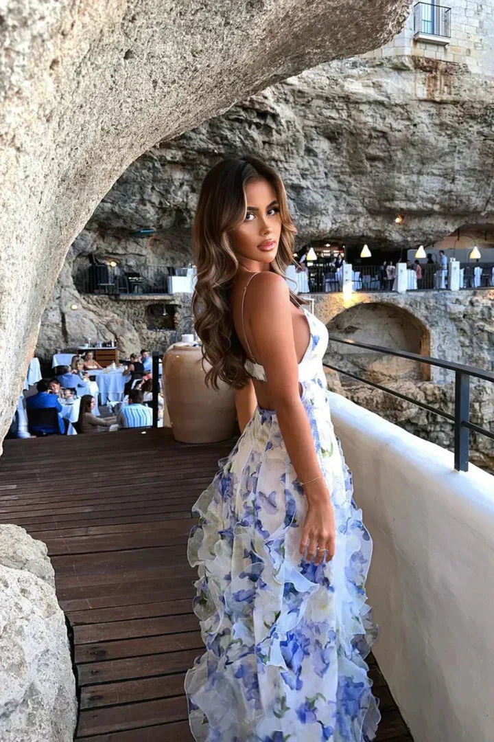 Uri | Vestido Floral con Volantes