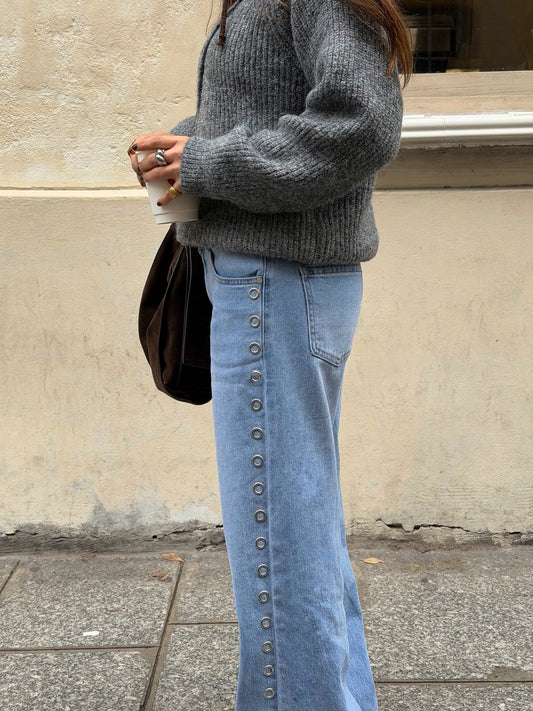 Ana | Jean en denim à anneaux