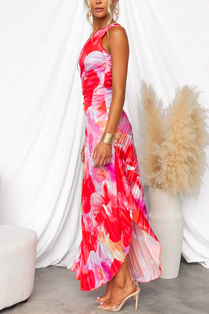 Yanira | Robe plissée asymétrique à une épaule