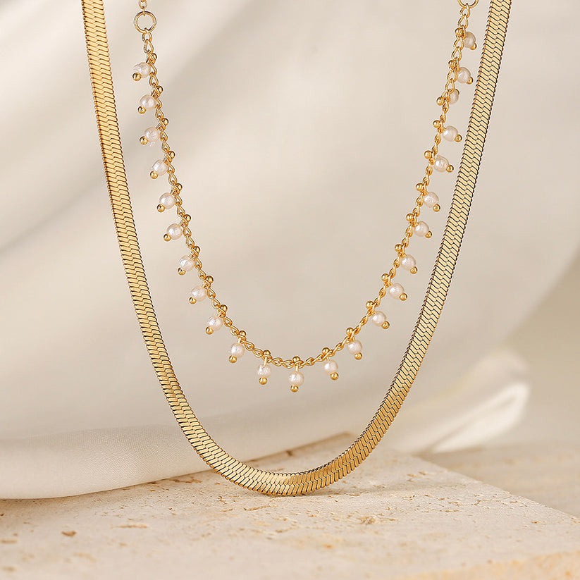 Marizanne | Conjunto de Choker de Serpiente de Lujo y Joyería de Perlas