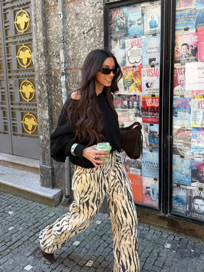 Paula | Pantalones Estampado de Cebra