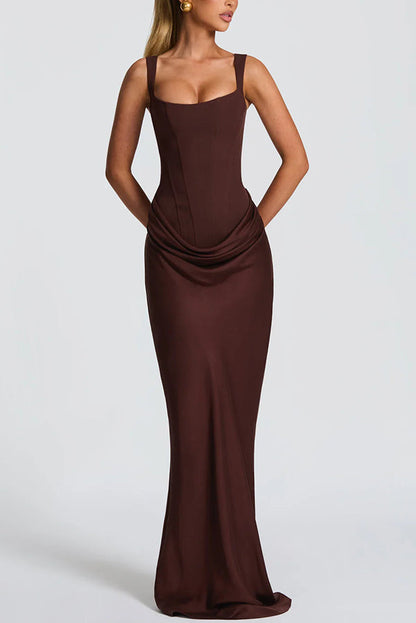 Leonor | Robe longue à encolure carrée