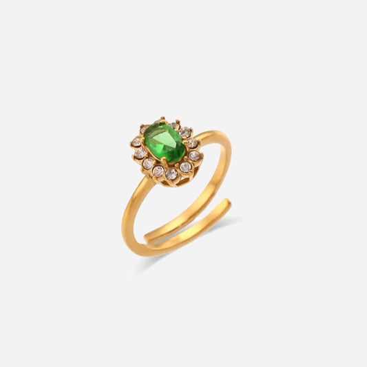 Amaryelle | Anillo de Zircón Verde