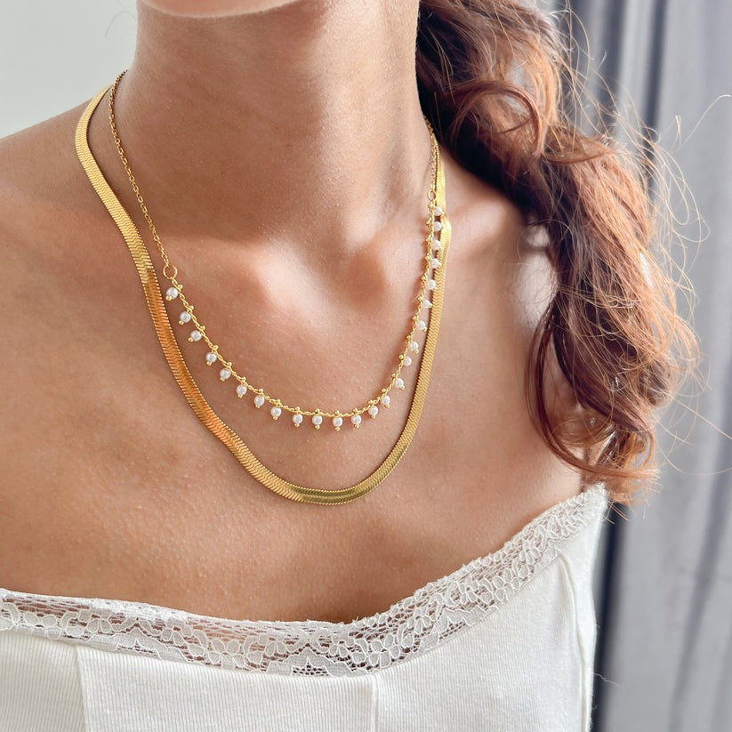 Marizanne | Conjunto de Choker de Serpiente de Lujo y Joyería de Perlas