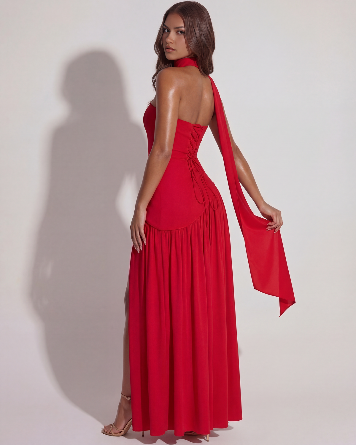 Robe longue bustier fendue