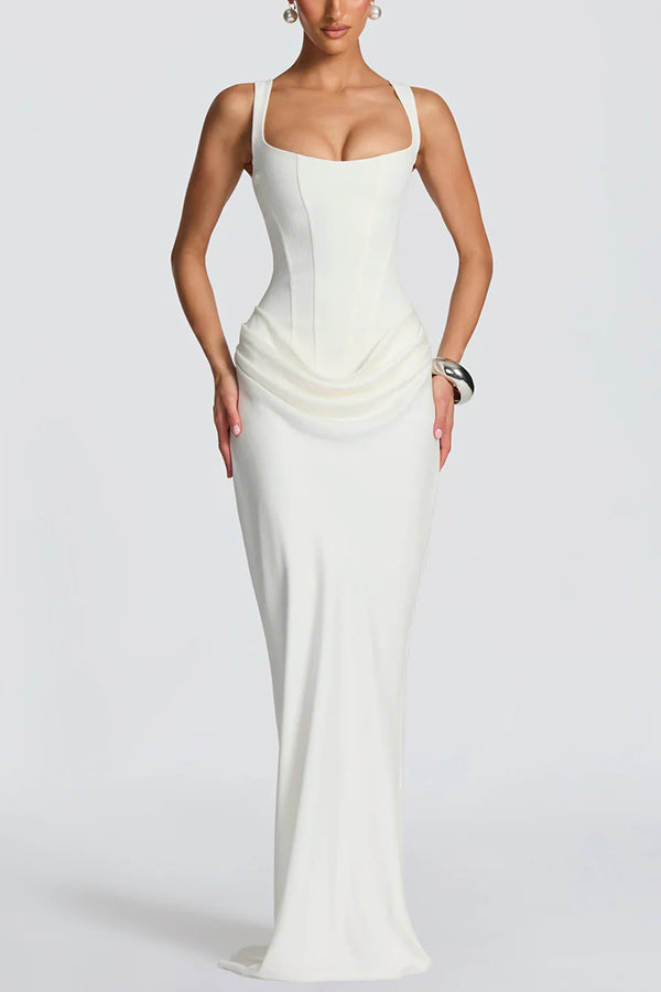 Leonor | Robe longue à encolure carrée