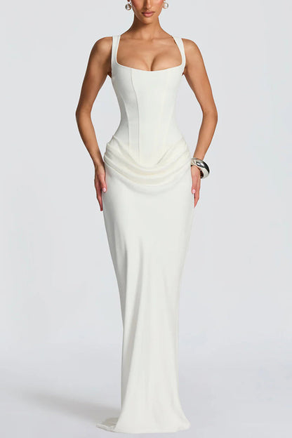 Leonor | Robe longue à encolure carrée