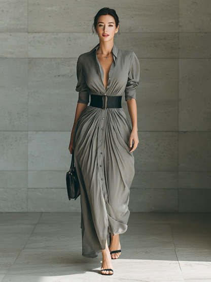 Zahara | Robe longue plissée