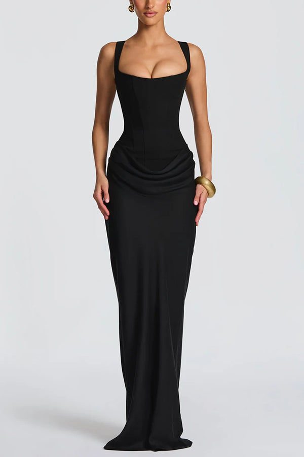 Leonor | Robe longue à encolure carrée