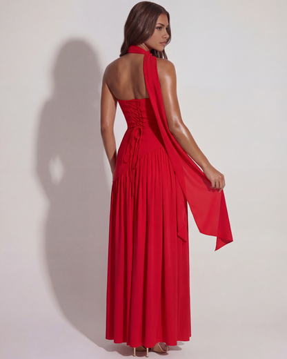 Robe longue bustier fendue