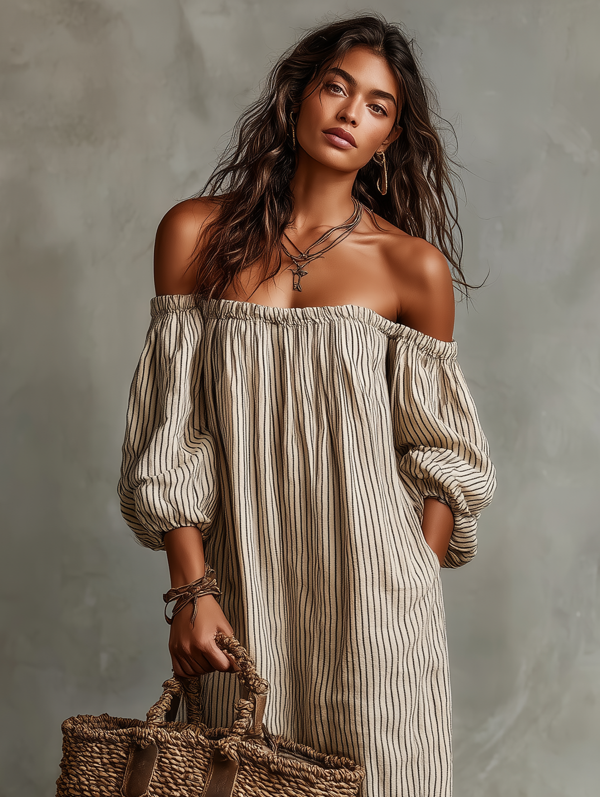 Carmen | Robe en coton et lin