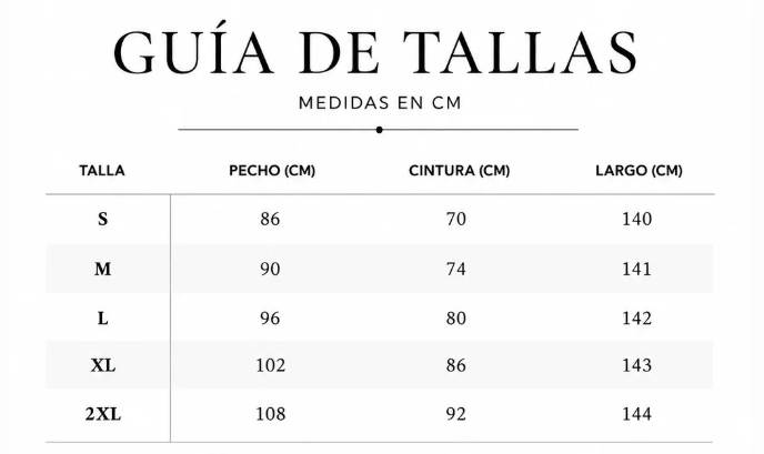 Guía de tallas
