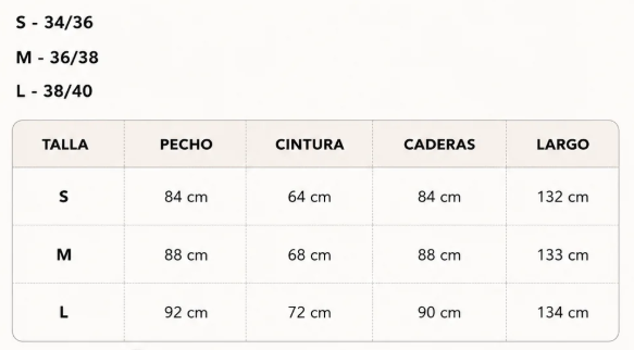 Guía de tallas