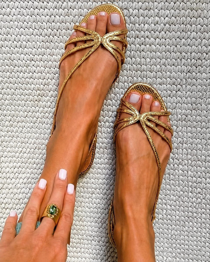 Ginevra | Sandalias Doradas Elegancia Veraniega