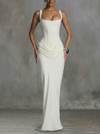 Leonor | Robe longue à encolure carrée