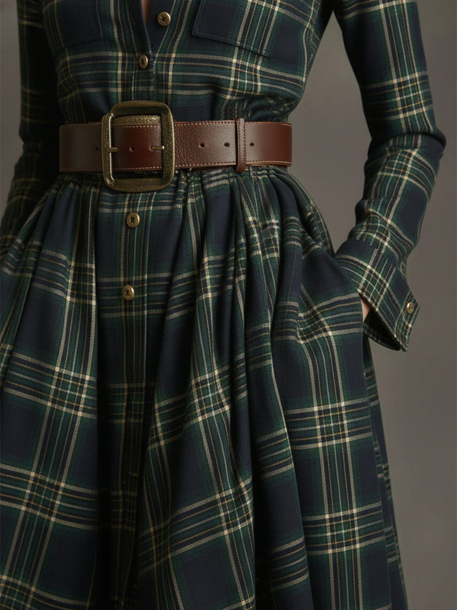 Celia | Vestido Largo a Cuadros
