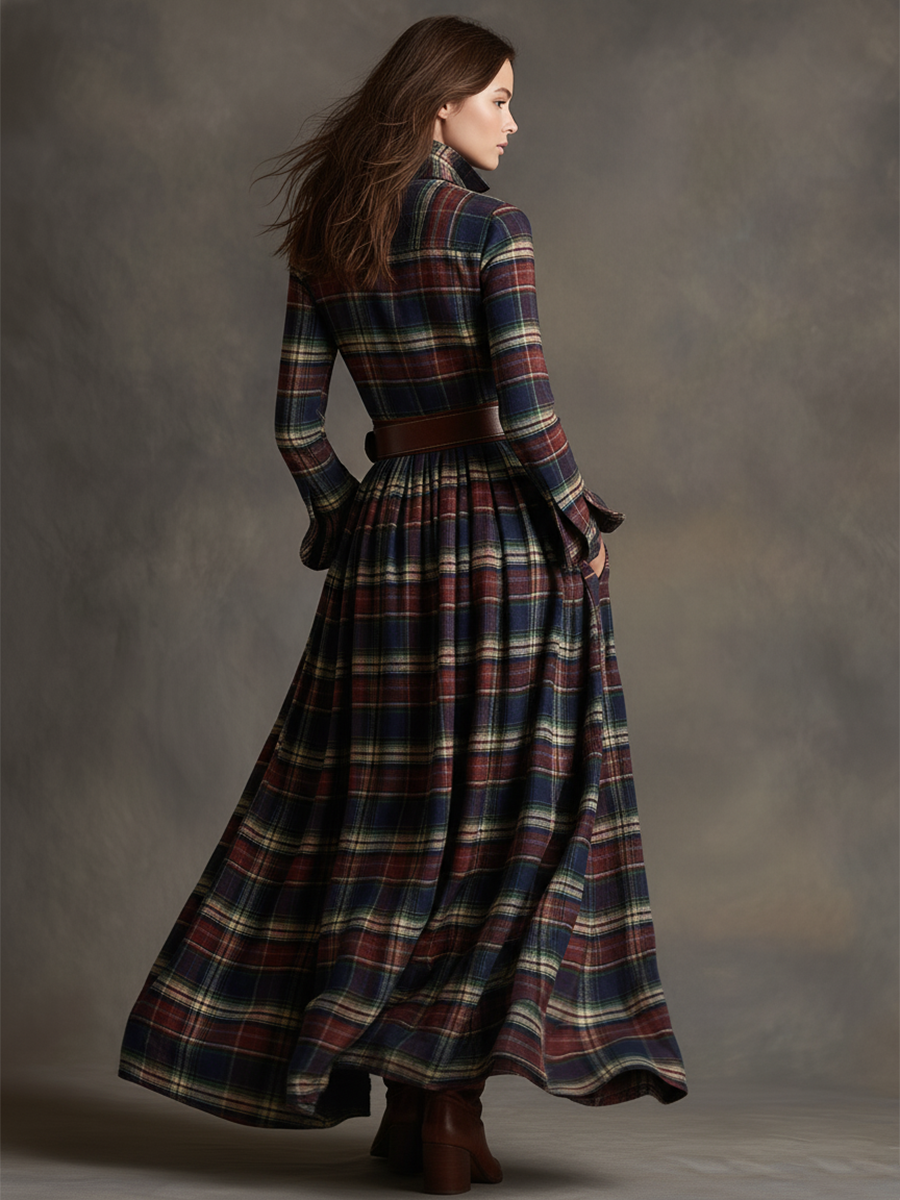 Celia | Vestido Largo a Cuadros