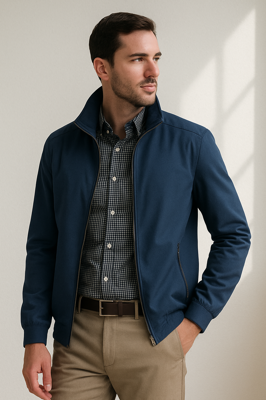 León - Chaqueta slim bolsillos con cremallera