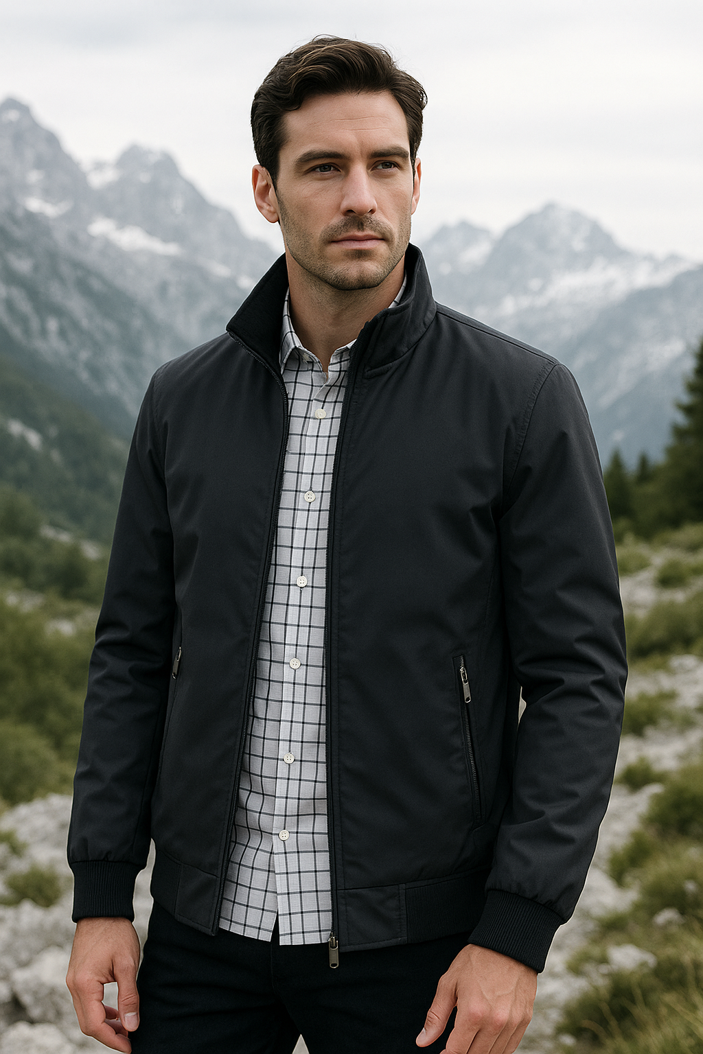León - Chaqueta slim bolsillos con cremallera