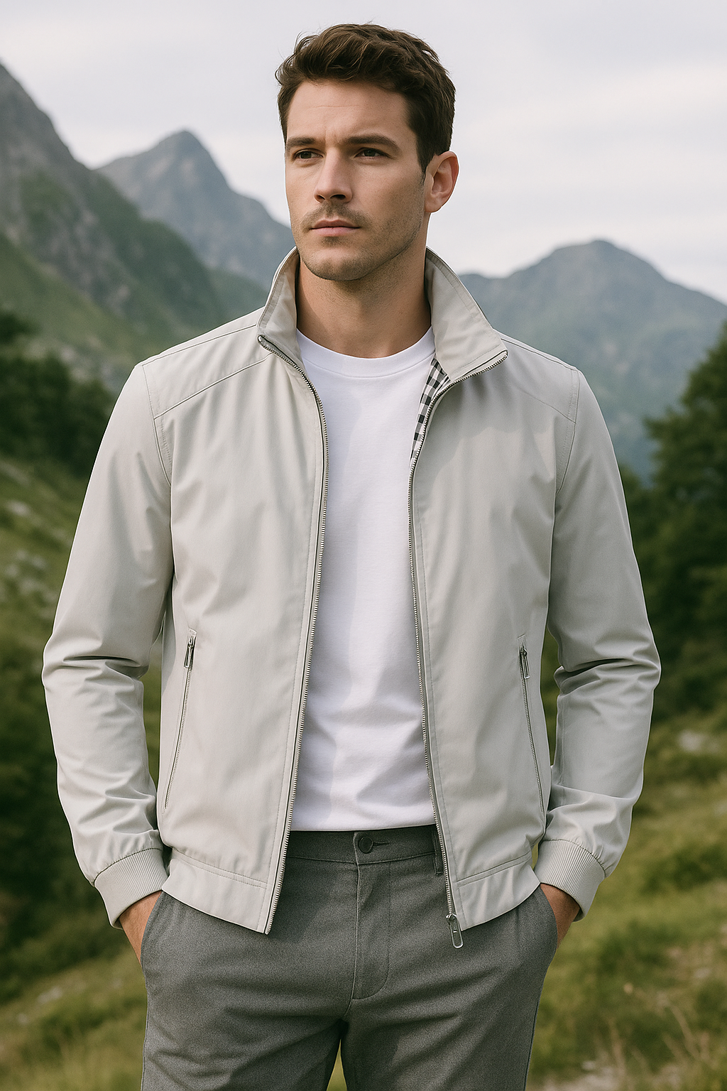 León - Chaqueta slim bolsillos con cremallera