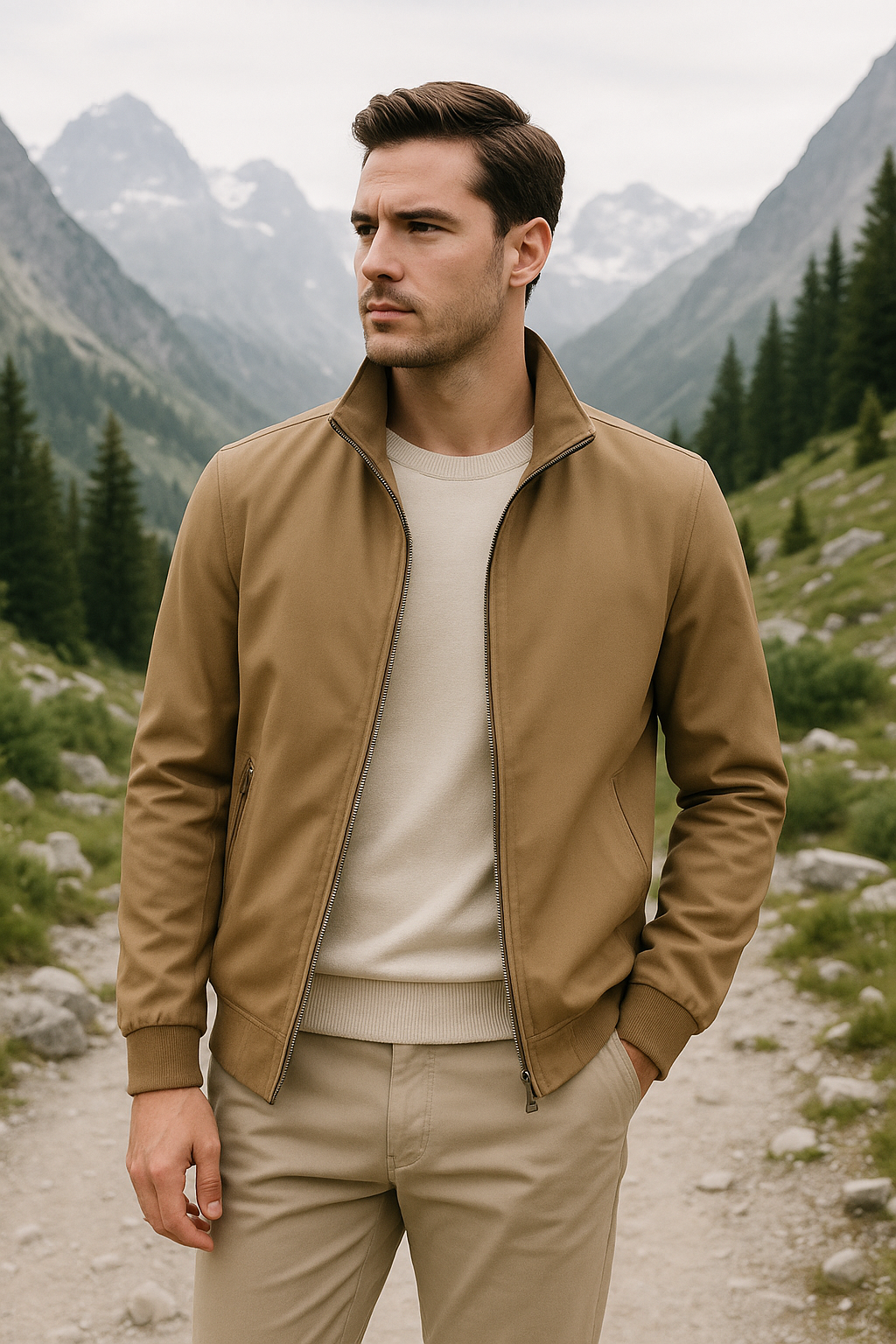 León - Chaqueta slim bolsillos con cremallera
