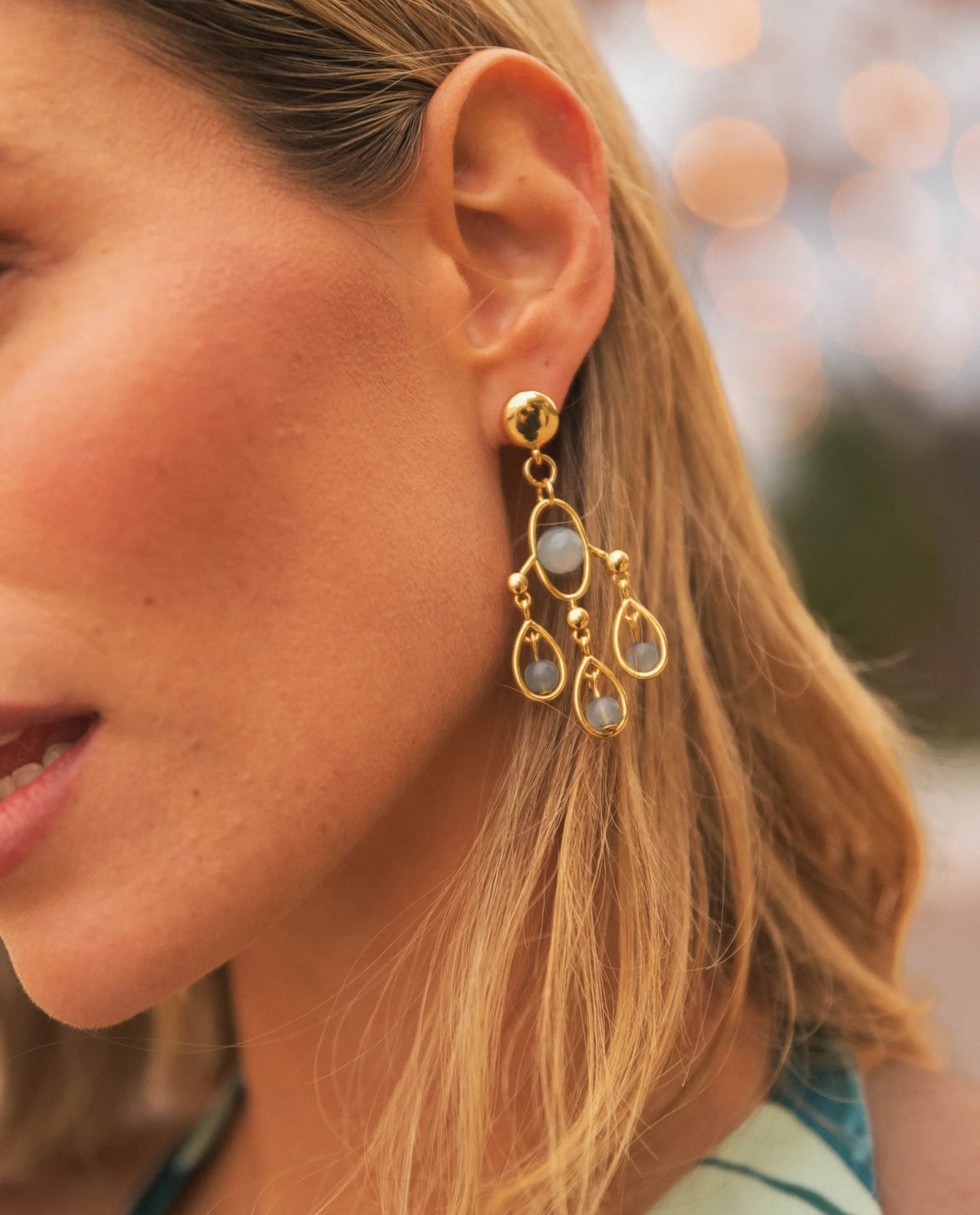 BOUCLES D'OREILLES SOLEIL · AIGUE-MARINE
