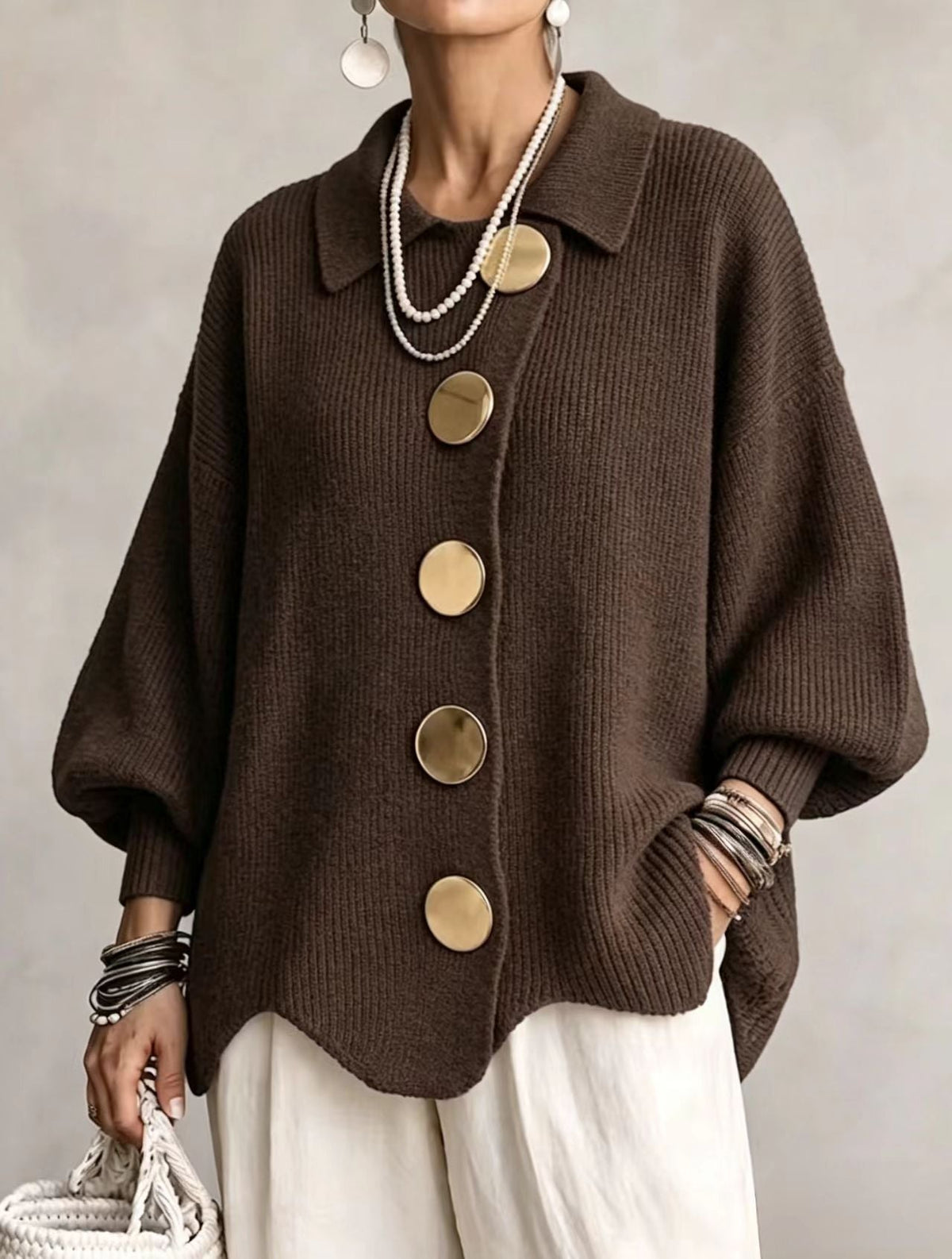 Victoria | Cardigan con botones dorados