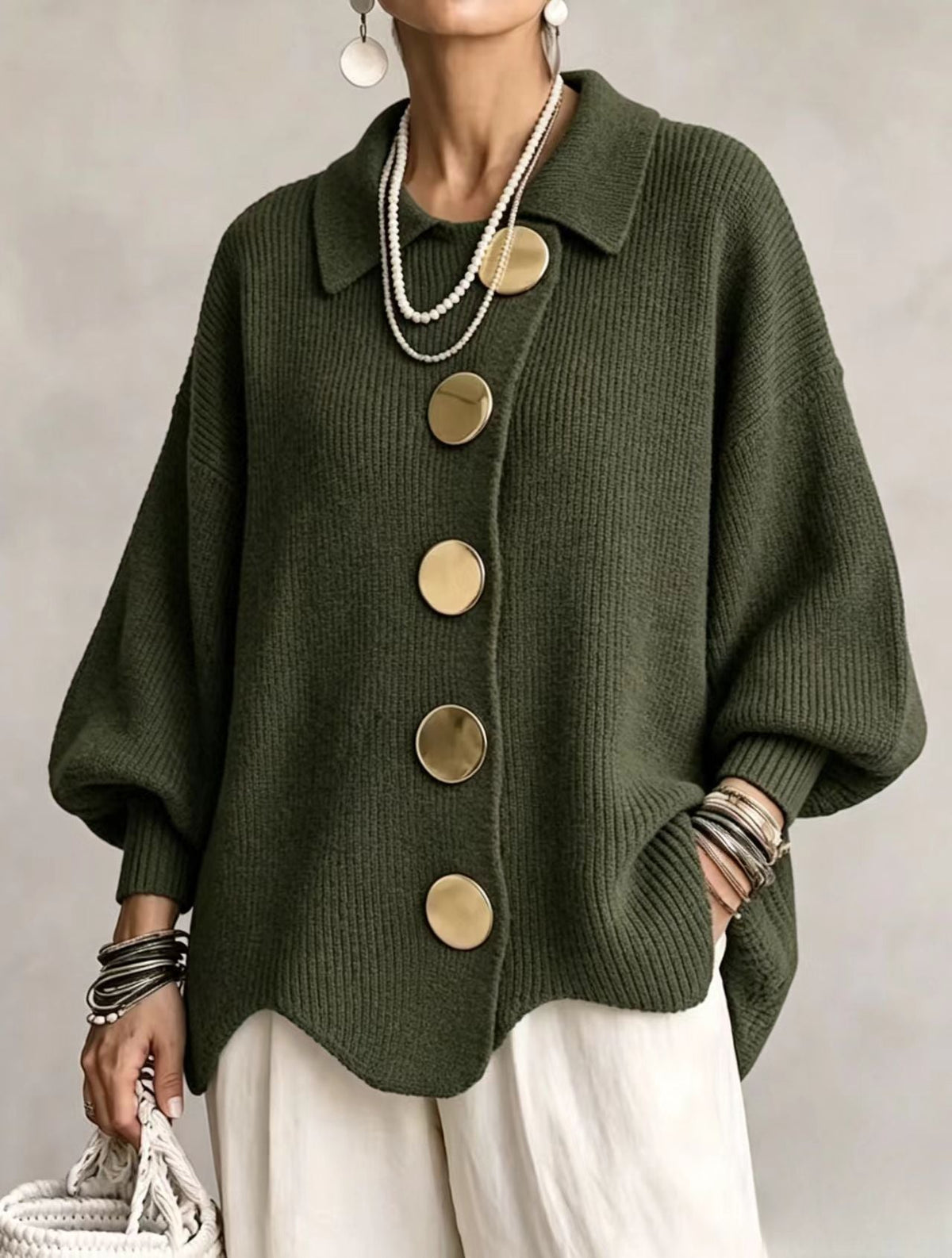 Victoria | Cardigan con botones dorados