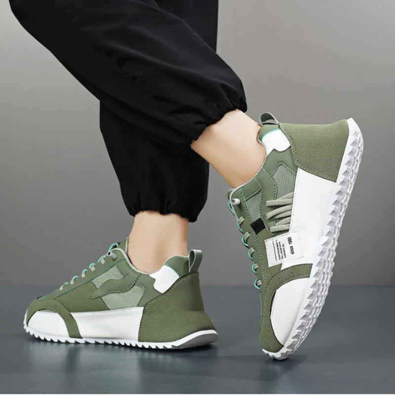 Baskets Giuliano | Patchwork multicolore en daim et cuir