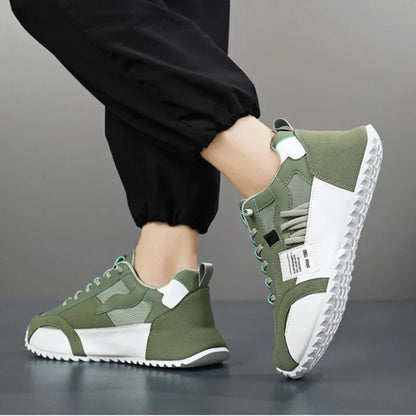 Baskets Giuliano | Patchwork multicolore en daim et cuir