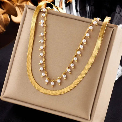 Marizanne | Conjunto de Choker de Serpiente de Lujo y Joyería de Perlas