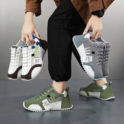 Baskets Giuliano | Patchwork multicolore en daim et cuir