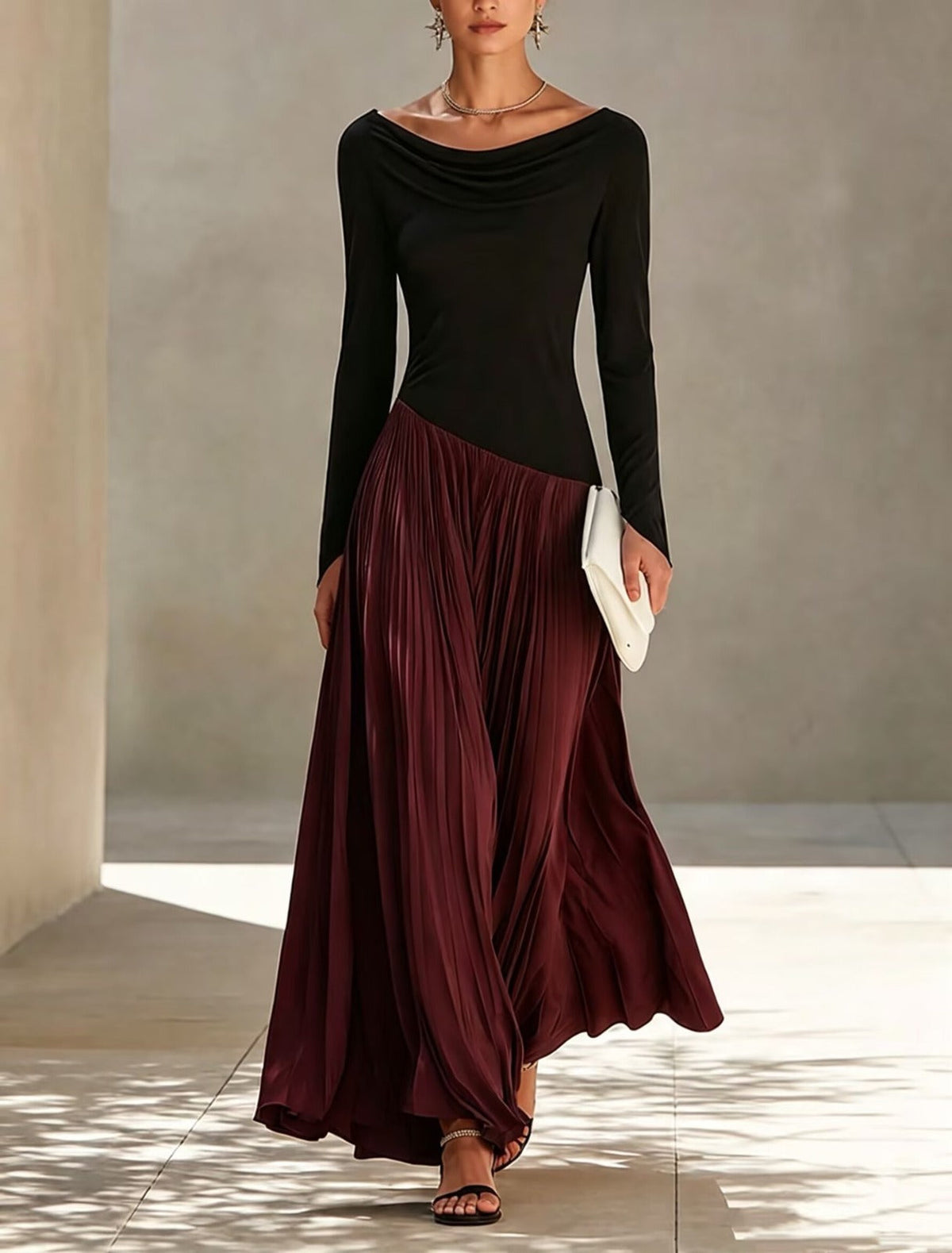 Luna | Vestido Maxi de Dos Tonos