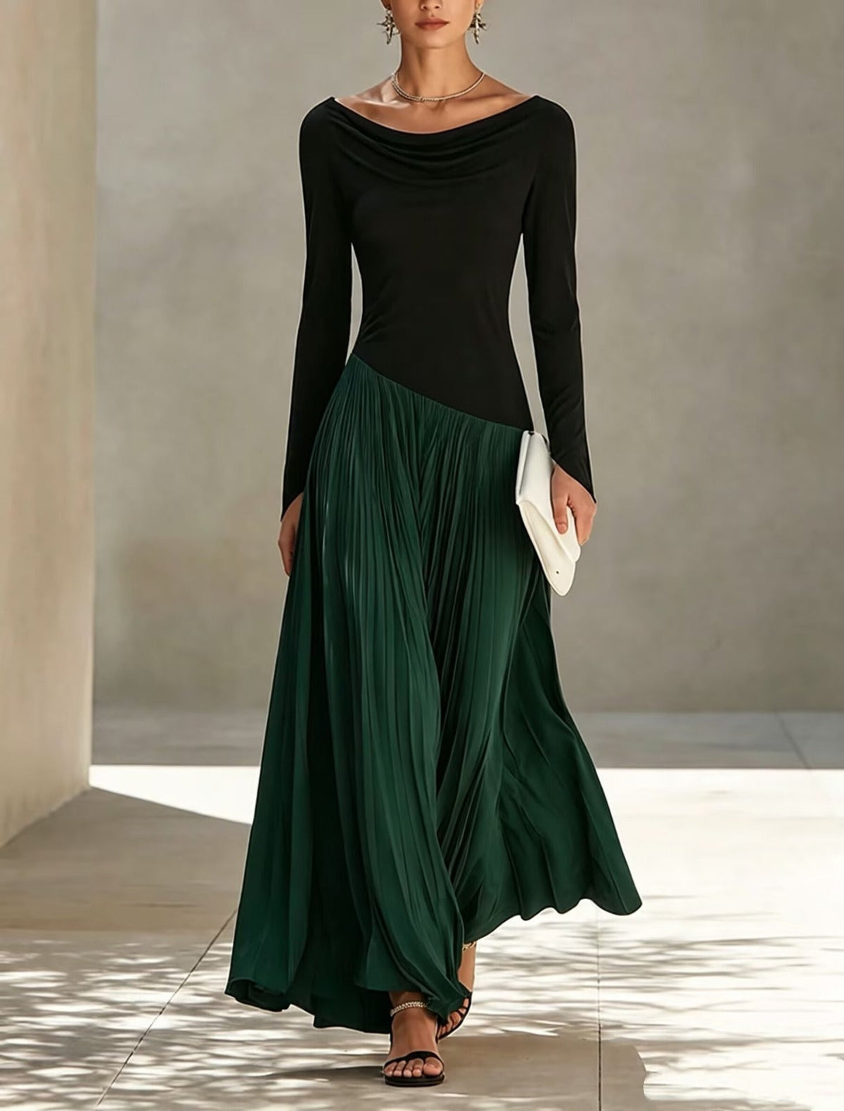 Luna | Vestido Maxi de Dos Tonos