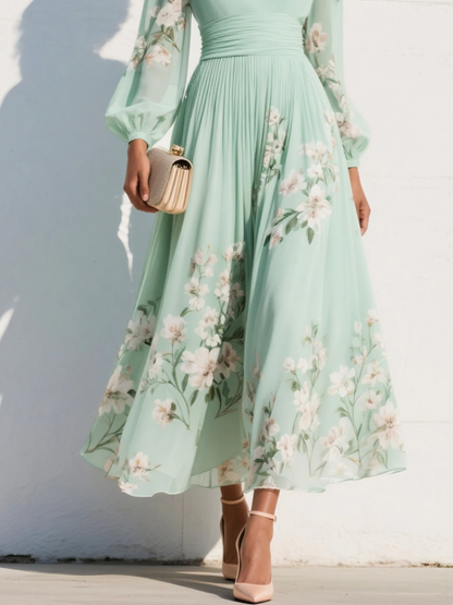 Cisella | Vestido verde claro floral