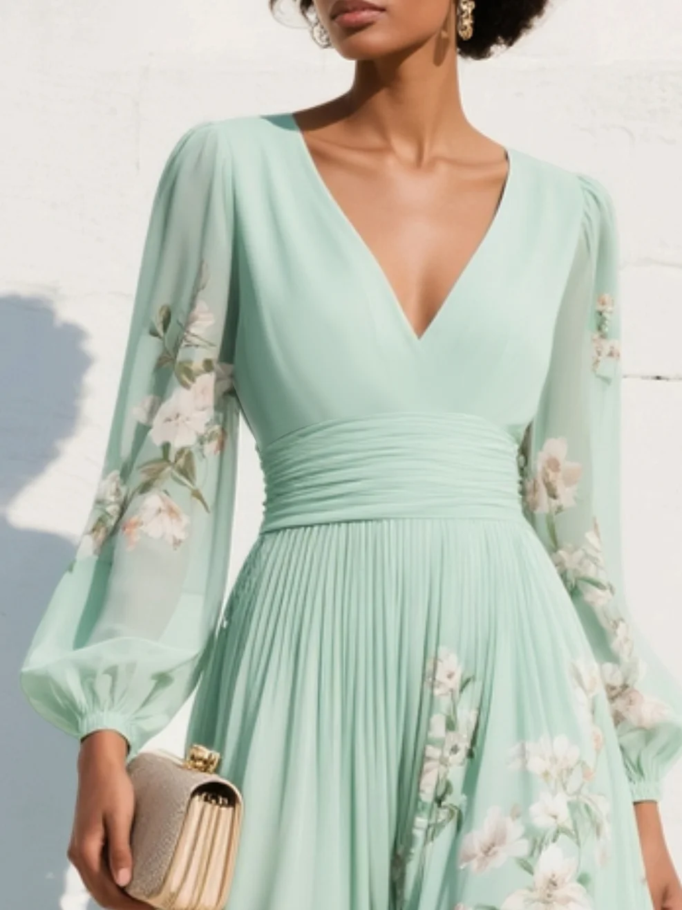 Cisella | Vestido verde claro floral