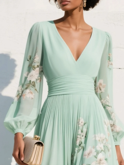 Cisella | Vestido verde claro floral