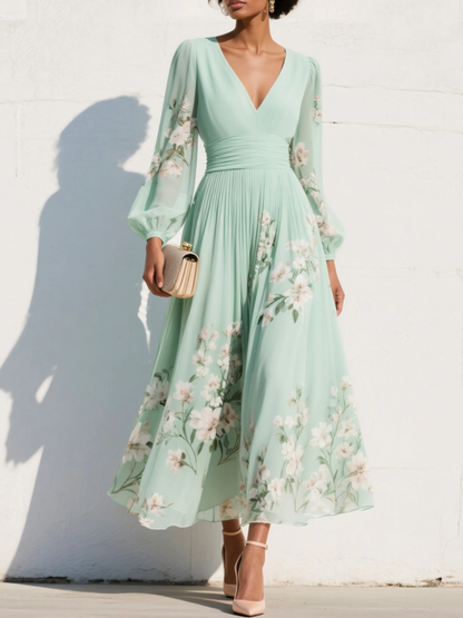 Cisella | Vestido verde claro floral