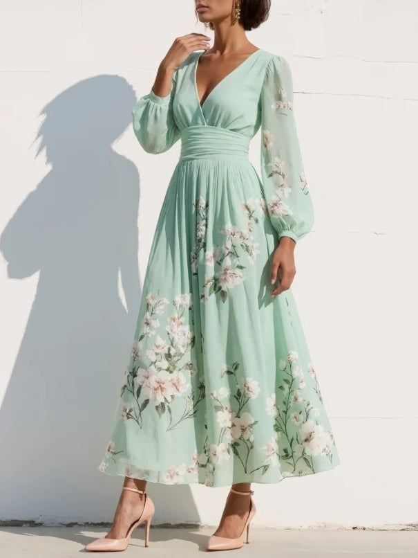 Cisella | Vestido verde claro floral
